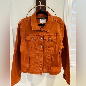 Kensie Women's Rust Orange Cotton Denim Jacket